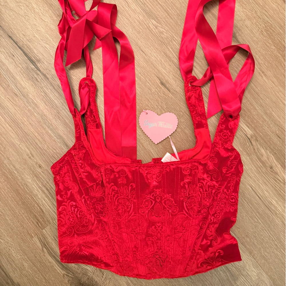 Sugar Thrillz Scarlet Satin Corset